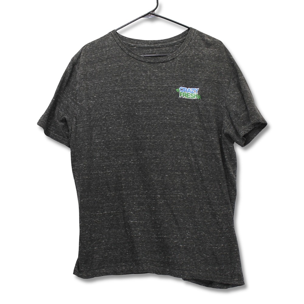 Crazy Fresh Graphic T-Shirt Mens XL Charcoal Gray Heather Short Sleeve Excellent